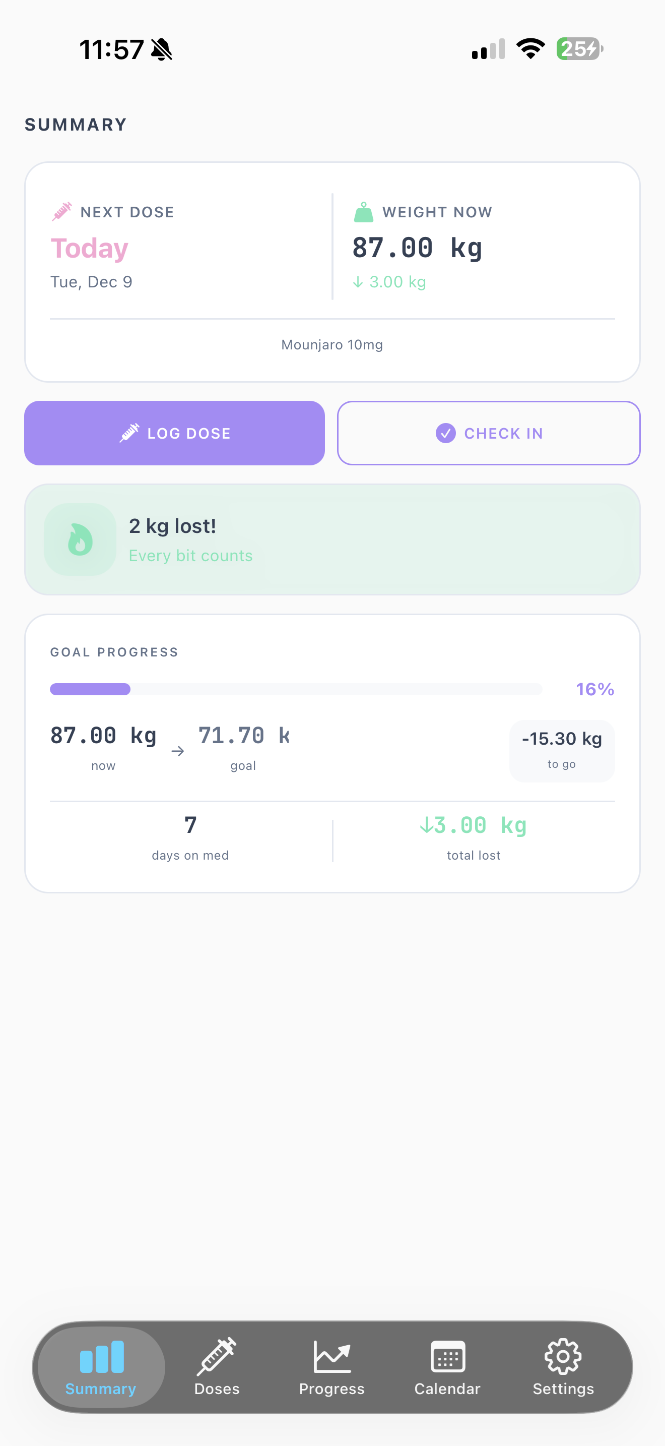Dosey app screenshot